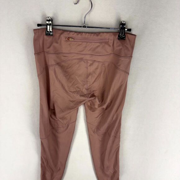 Abercrombie & Fitch Rose Pink Leggings Plastic Ribbed Side Womens Size S - Picture 6 of 14